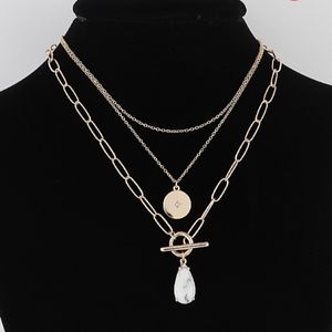 Marble Teardrop Toggle Necklace